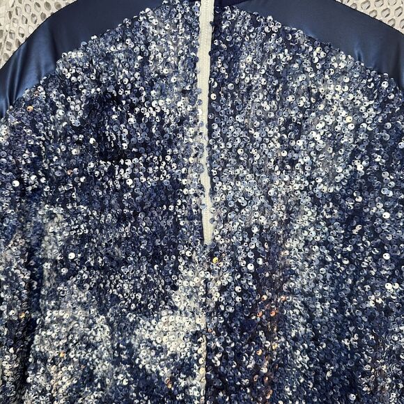 A Wish Come True Size Adult L Blue Sequin Dance Costume Hip Hop Jacket Pants - Picture 2 of 14